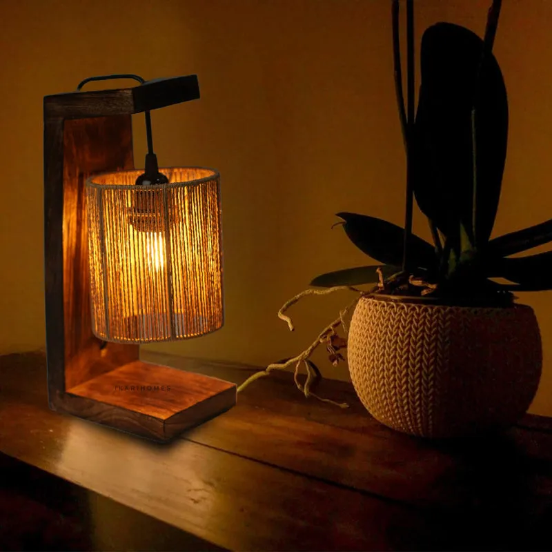 Arcadia Glow Rattan Table Lamp - Beige,Brown media 5