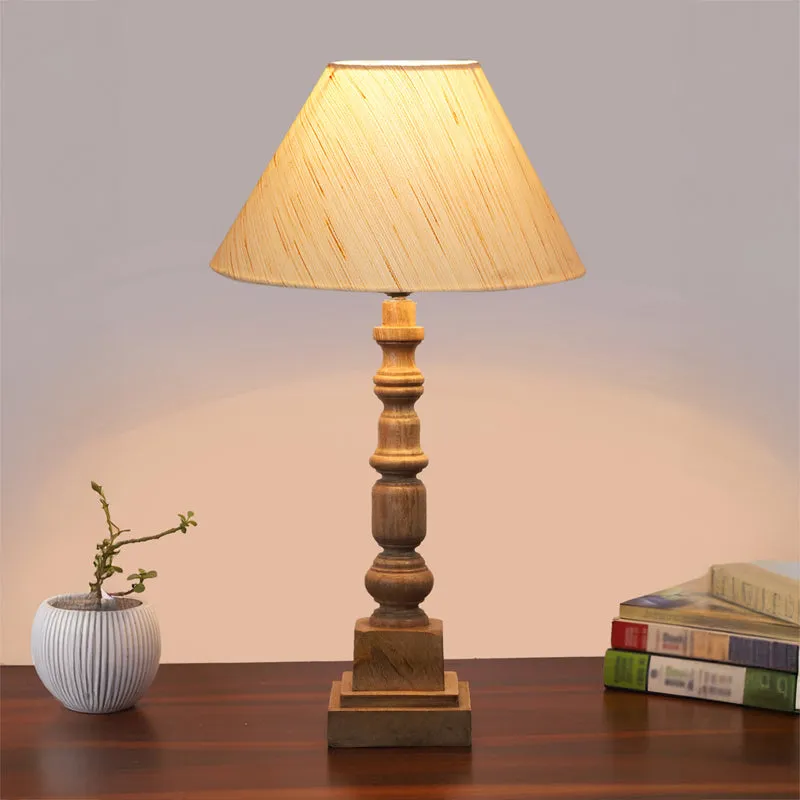 Cotin II Arbor Wooden Table Lamp - Ivory,Brown media 2