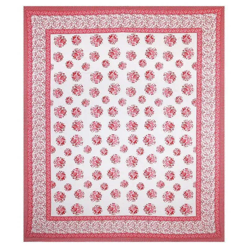 Bhuja Floral Cotton Bedsheet (Pink) - 144 TC media 4