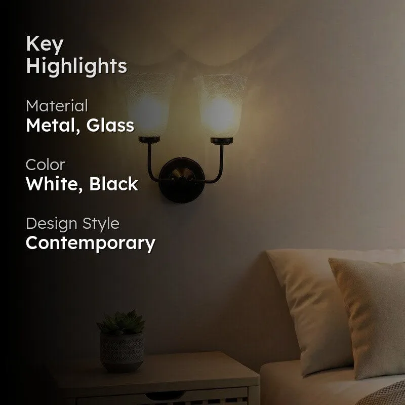 Crystal Bloom Dual Shade Glass Wall Lamp media 2