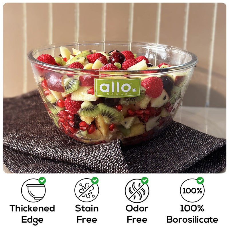 Swivra Glass Mixing Bowl (500 mL/1000 mL/1600 mL) - Set of Three media 8