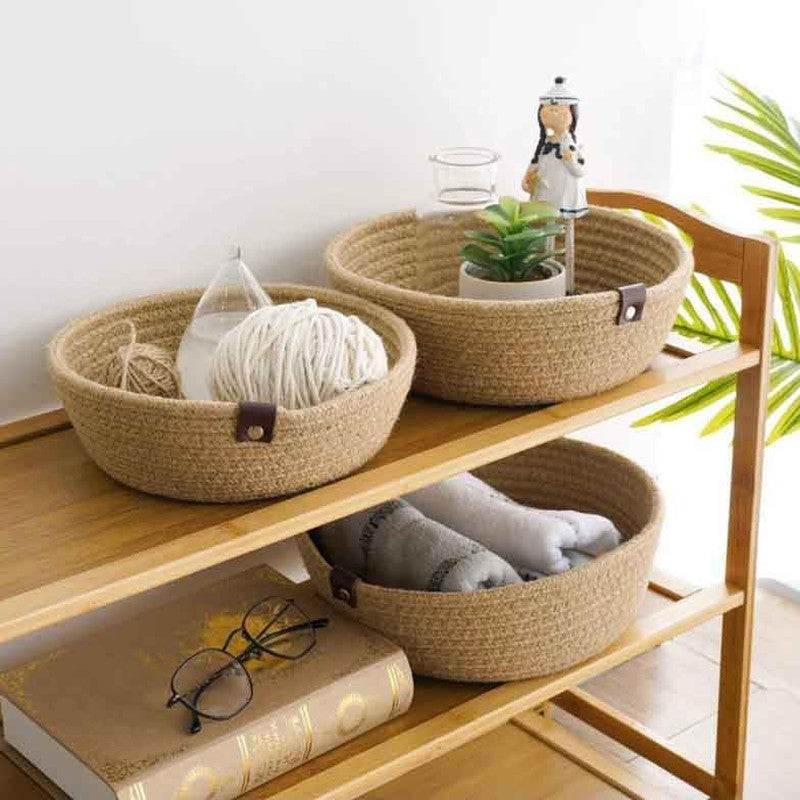Latte Jute Storage Basket - Set Of Three media 3