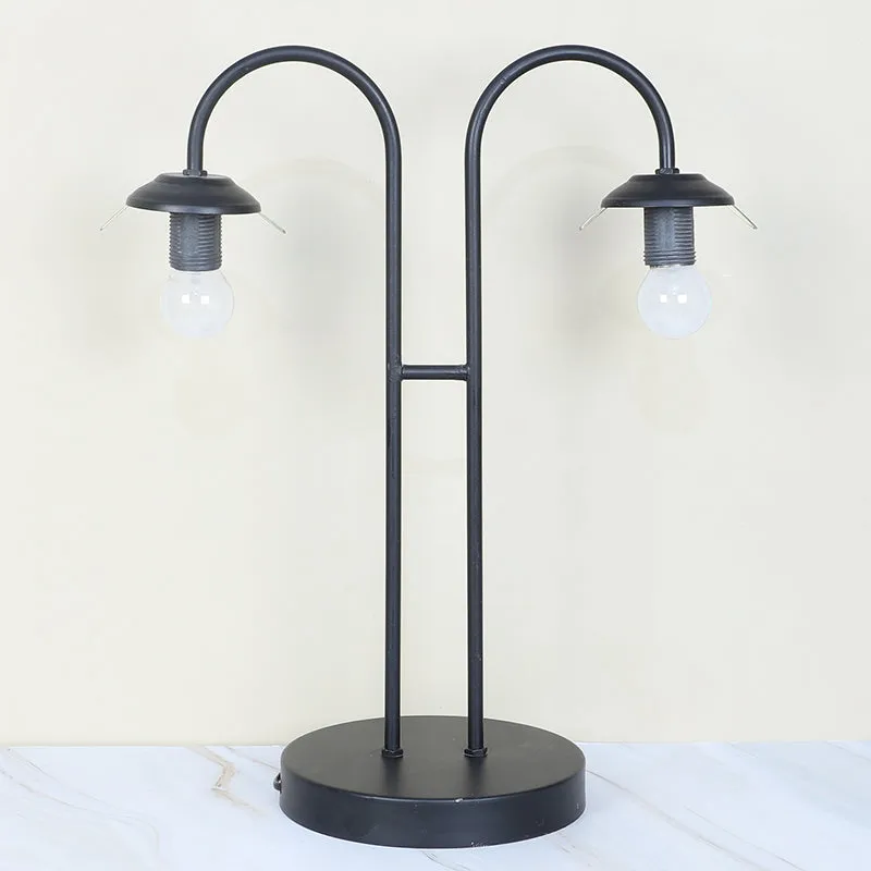 Petit Soleil Duo Solid Arched Moon LED Iron Table Lamp - White,Black media 5