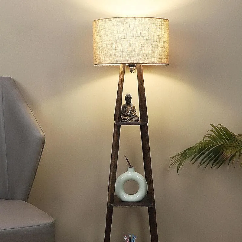 Seasa Wistera Floor Lamp With Shelf - Buff media 1