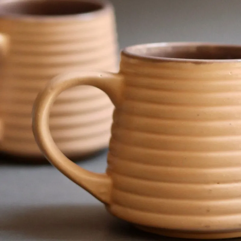 Venia Ceramic Tea Cup (220 mL Each/Cream) -  Set of Two media 3
