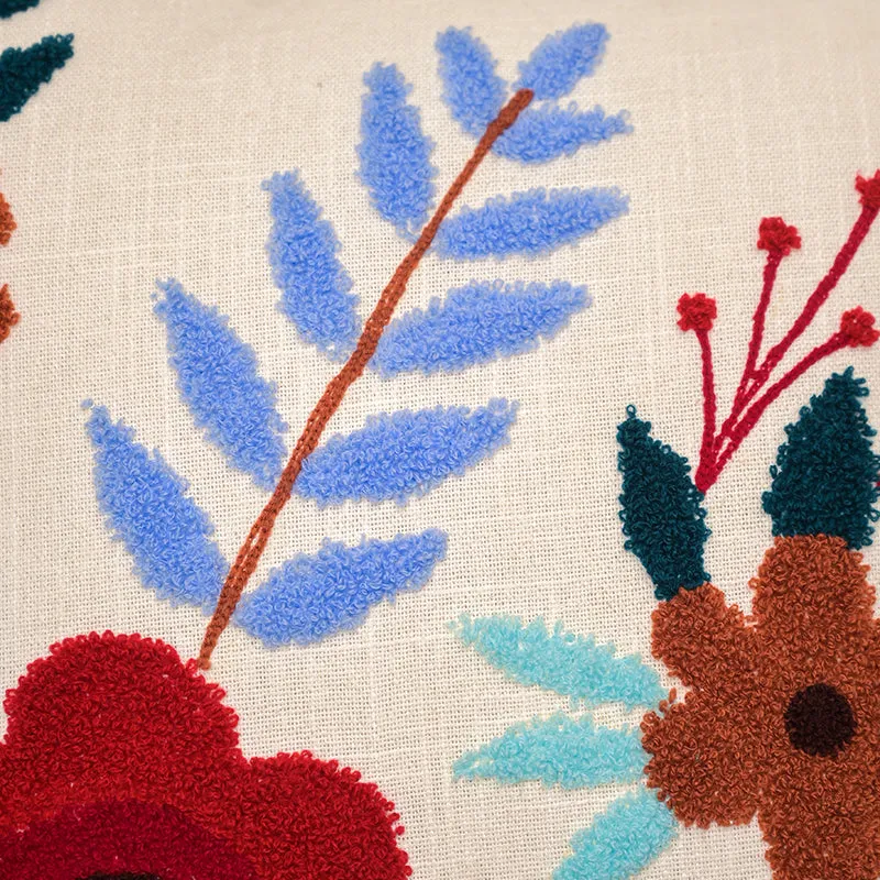 Poppy Plush Embroidered Cushion Cover media 4