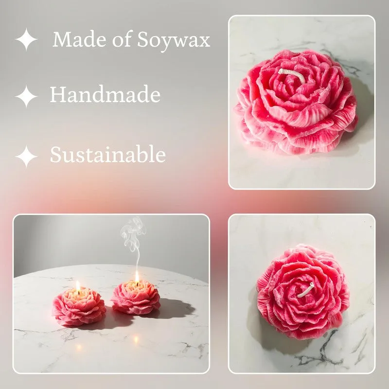 Crimson Bloom Soy Wax Candle - Set Of Two media 5