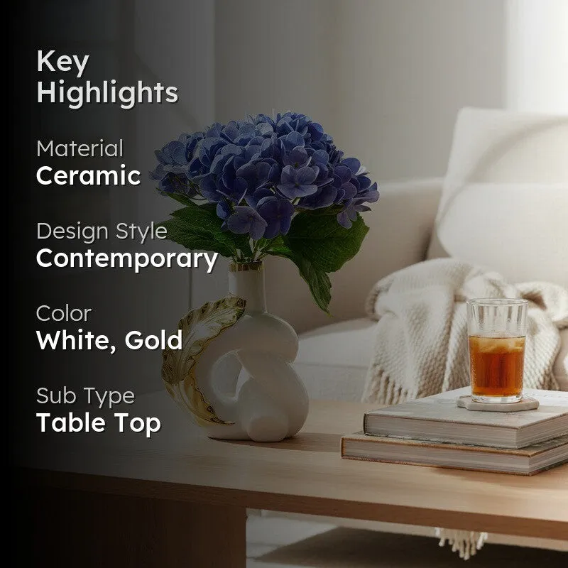 Luxury Sculptural Ceramic Vase - White media 2