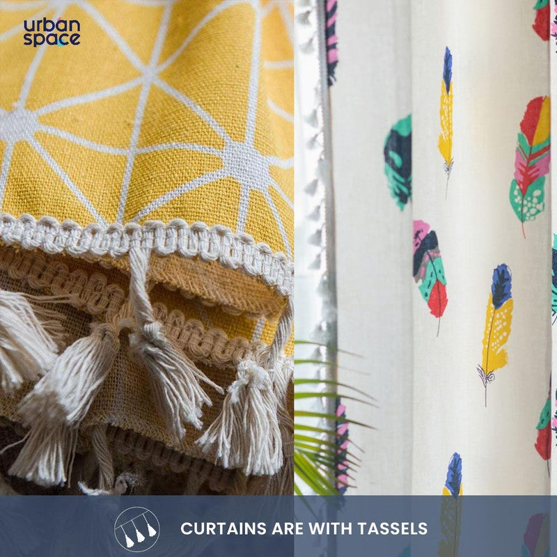 Urban Space Yellow Star & Dream Catcher Curtains - Set Of Four media 4