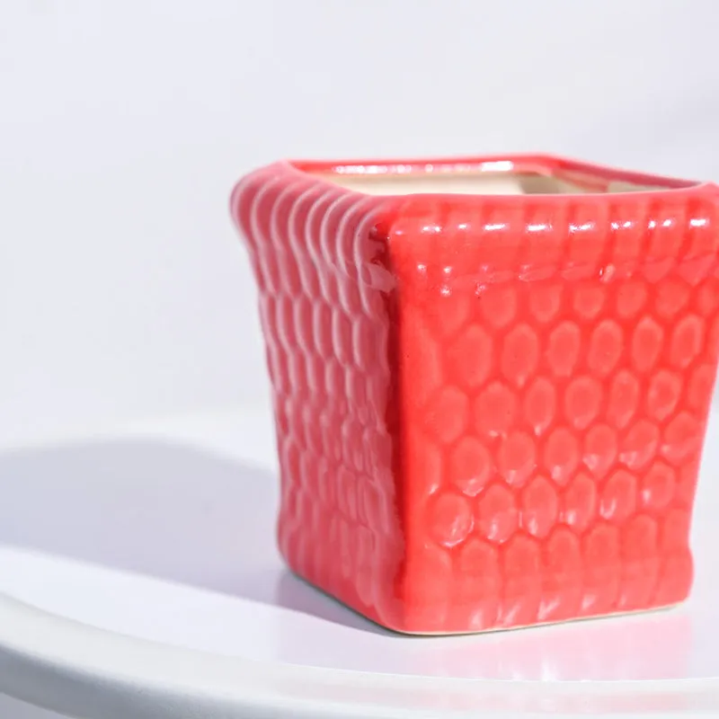 Ugaoo Honeycomb Red Ceramic Pot media 4