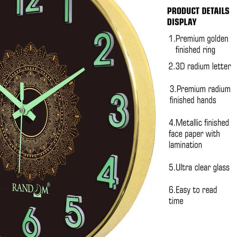 Nayra Round Floral Plastic Wall Clock - Brown media 6