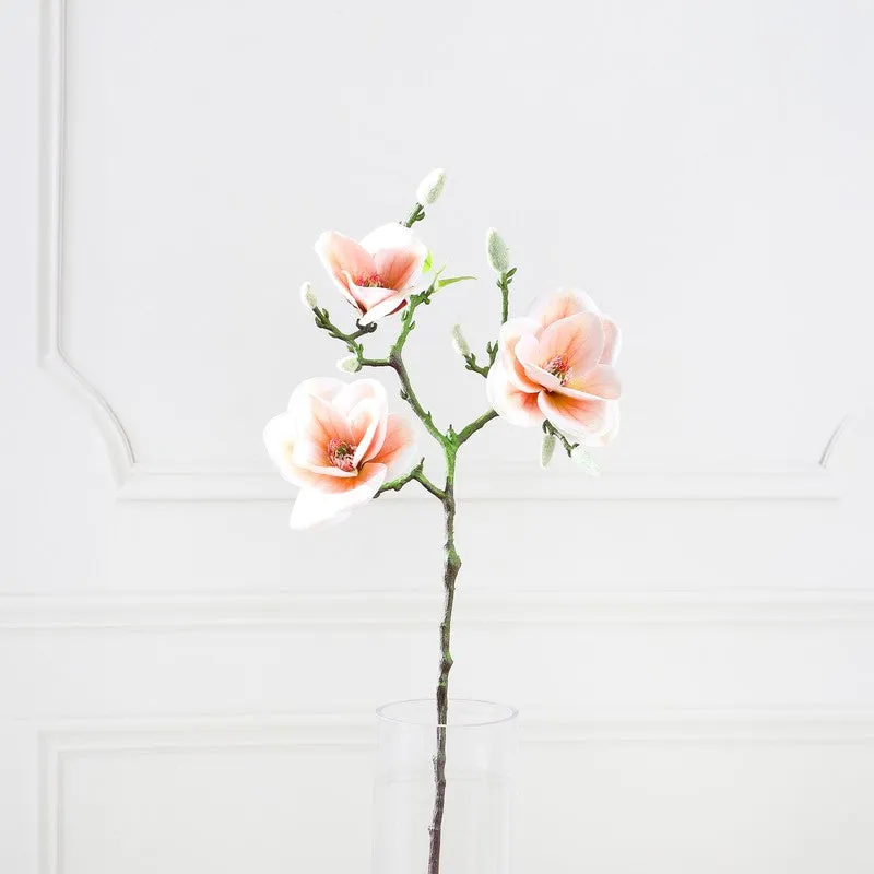 Magnolia Bloom Artificial Flower Stem - White media 4