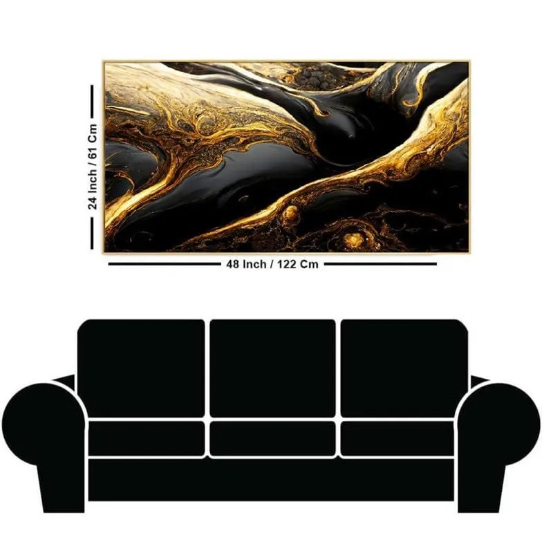 Molten Noir Canvas Wall Painting With Frame media 7