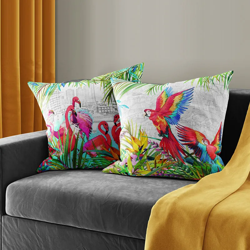 Colours Of Tropics Printed Cushion Cover Set - Set Of Two media 1