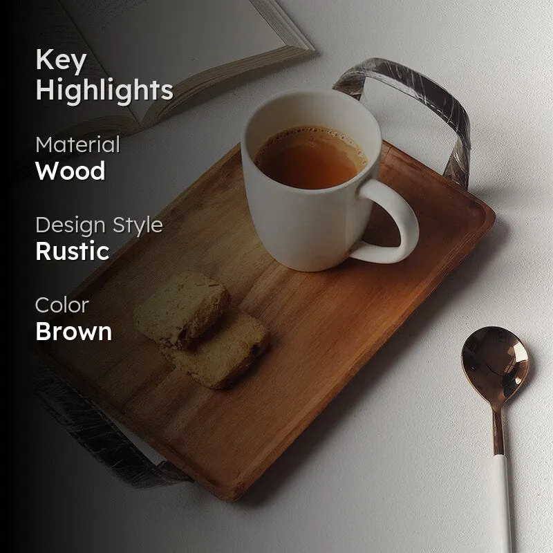 Mirela Acacia Wood Tray media 2