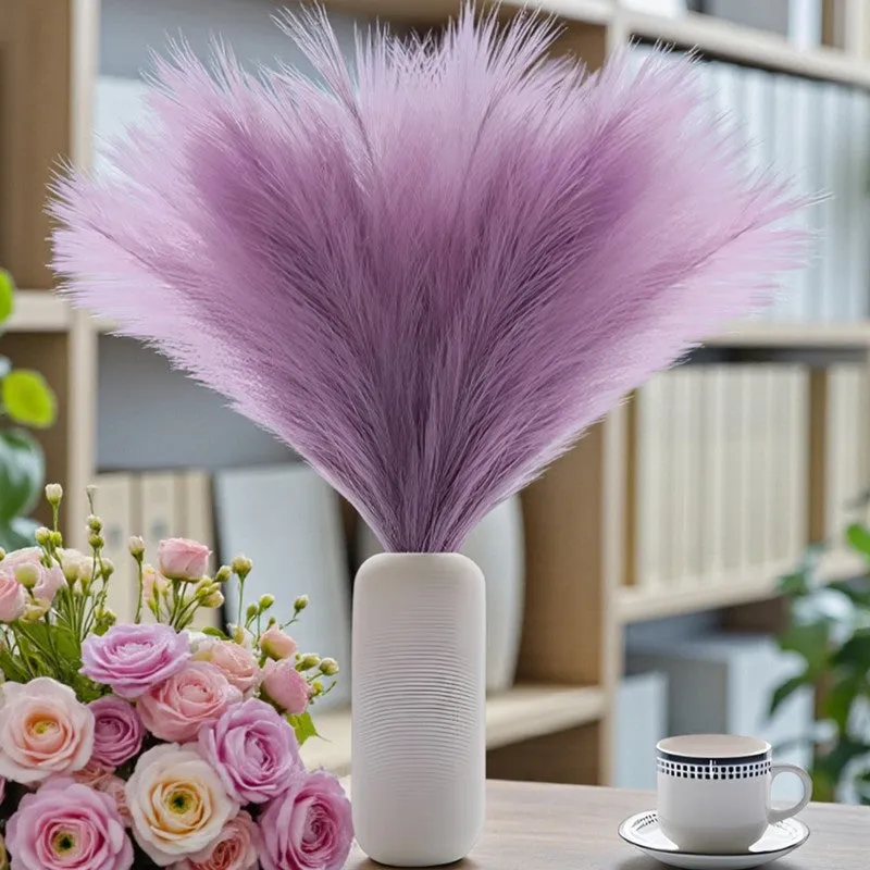 Artificial Feathery Pampas Grass (Soft Purple) - Set Of Four media 1