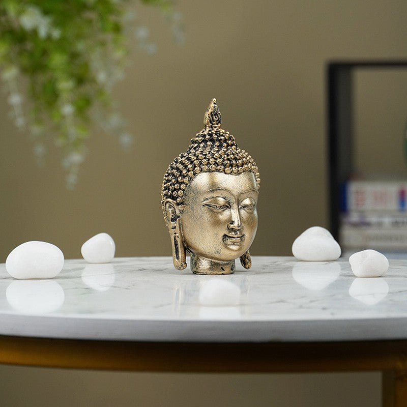 Serene Glow Buddha Decor Showpieces - Gold