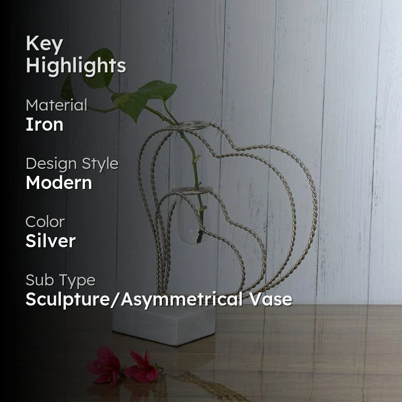 Crossed Hearts Planter - Silver media 2