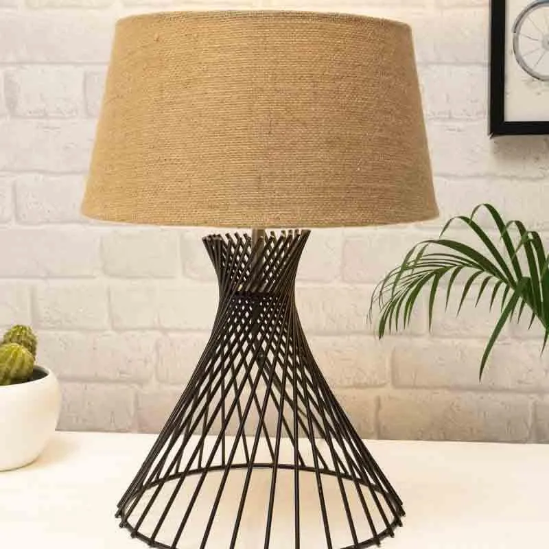 Spiral Affairs Fabric Table Lamp - Brown,Black media 3