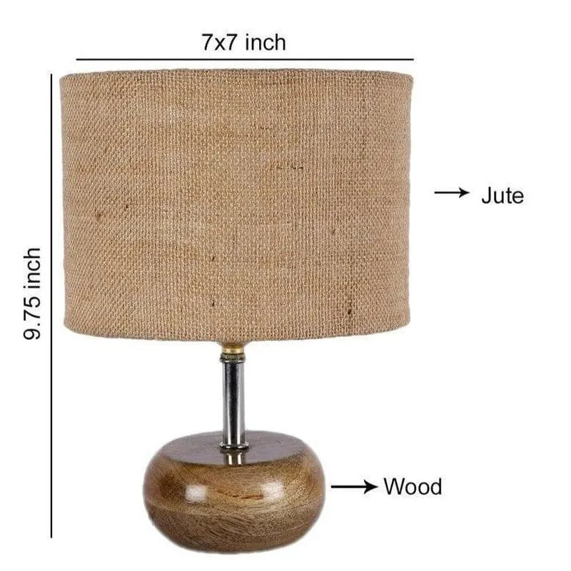 Wood Pebble Fabric Table Lamp - Beige,Brown media 7