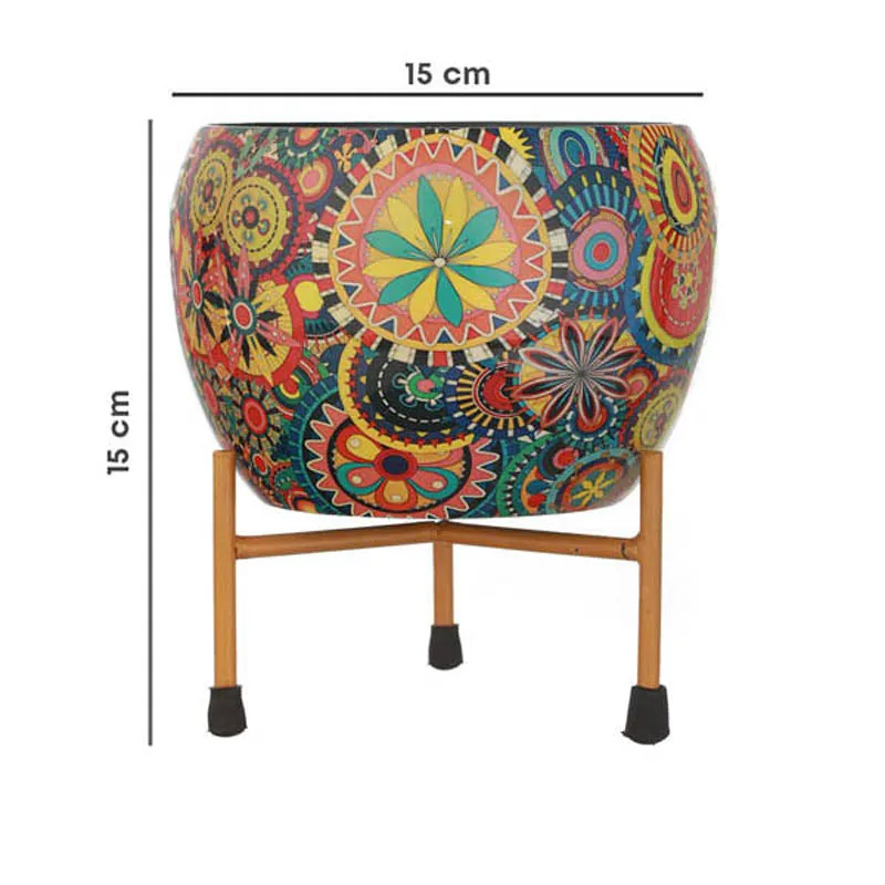 Mithuna Ethnic Handcrafted Planter With Stand - Four Piece Set media 10