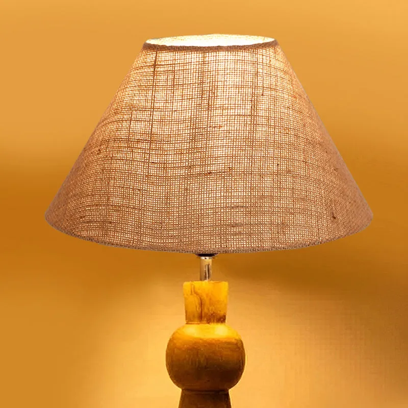 Angler Neo Jute Wooden Table Lamp - Beige,Brown media 4