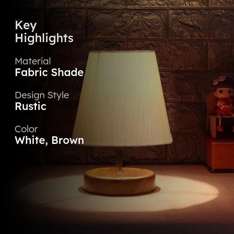 Petricho Fabric Table Lamp - White,Brown media 2