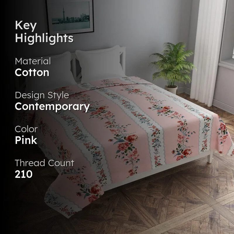 Tangled Blossoms Floral Cotton Duvet Cover - 210 TC media 2