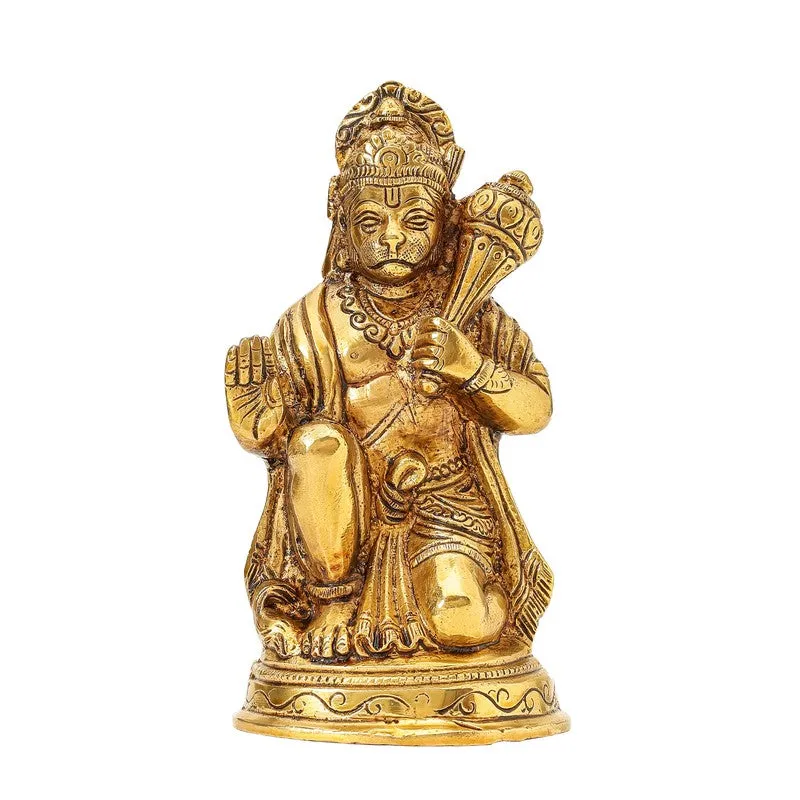 Lord Hanuman Divine Brass Idol media 4