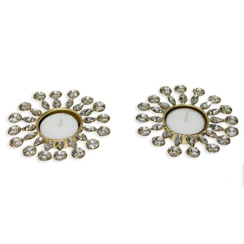 Surya Ornate Tea Light Holder (White) - Set Of Two media 3