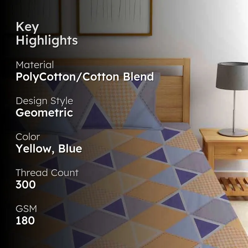 Houndstooth Diamonds Bedsheet - 180 GSM media 2
