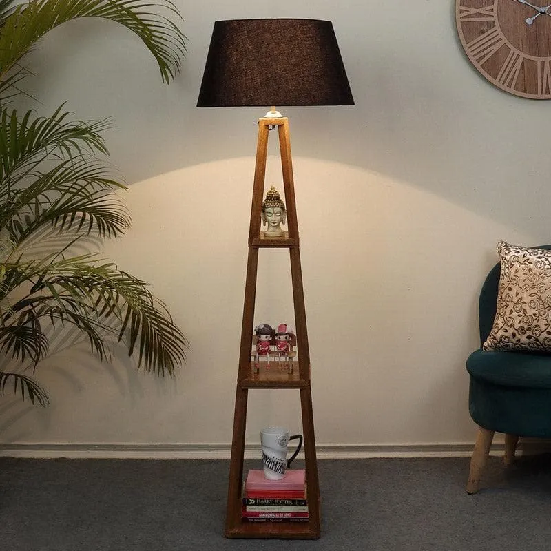 Blace Netima Floor Lamp With Shelf - Coal Black media 1