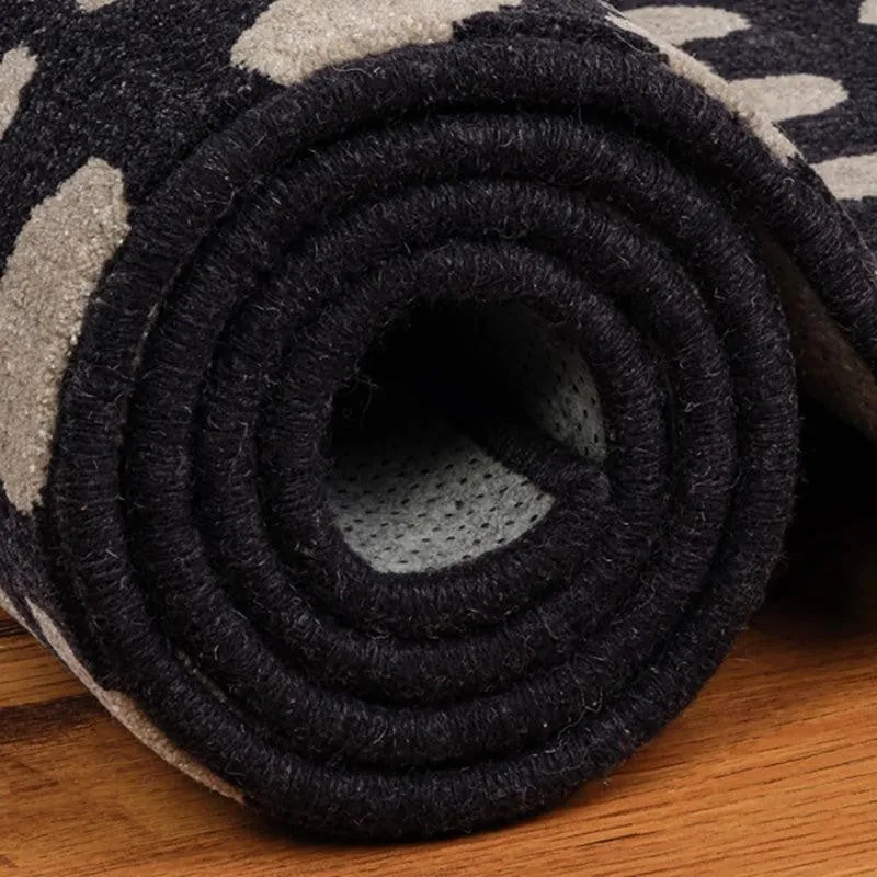Elatus Hand Tufted Abstract Wool & Nylon Carpet - Black media 6