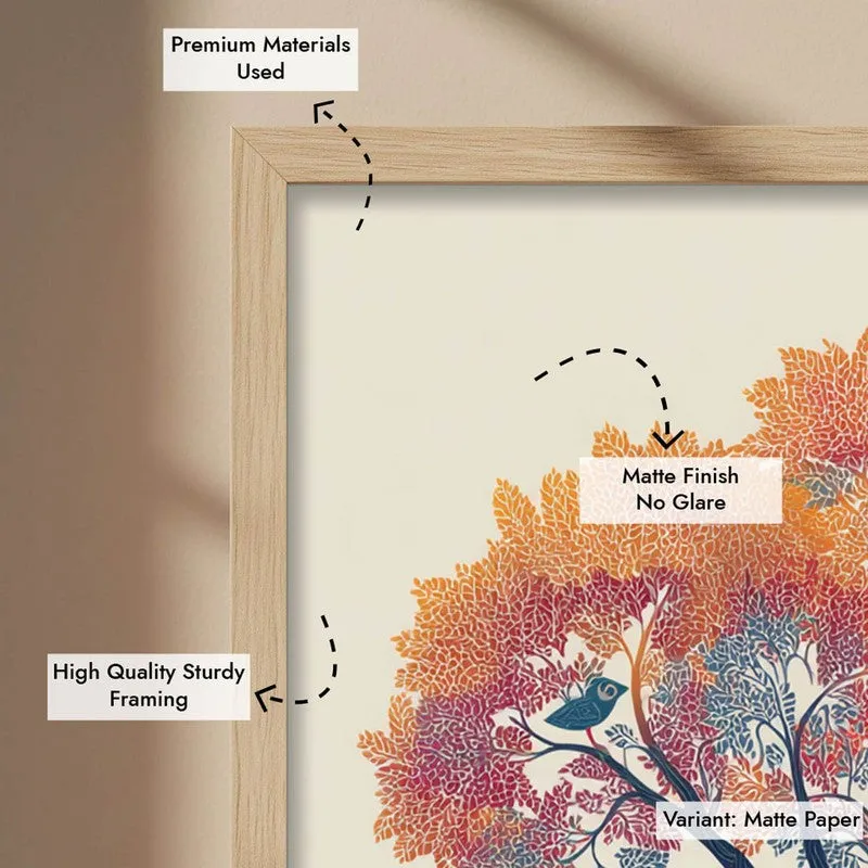 Gajra Canvas Wall Painting With Brown Frame media 10