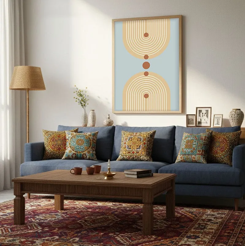 Balanced Sky Canvas Wall Painting With Brown Frame media 5