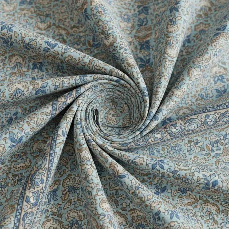 Madhur Cotton Bedsheet (Blue, Grey) - 180 TC media 5