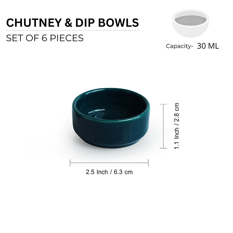 Shilpika Ceramic Dip Bowl (30 mL) - Set Of Six media 6