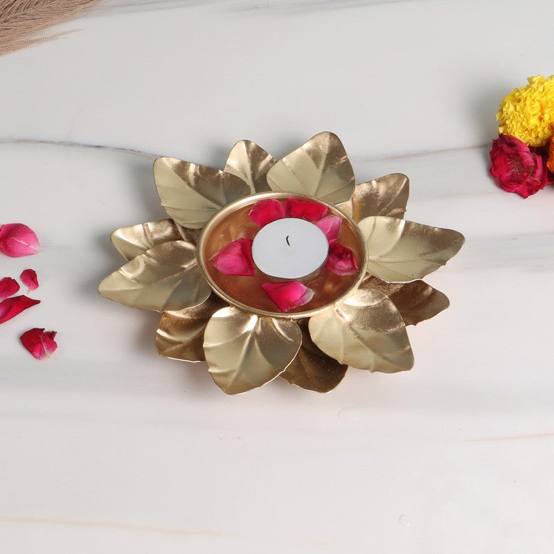 Pushpika Floral Urli - Gold