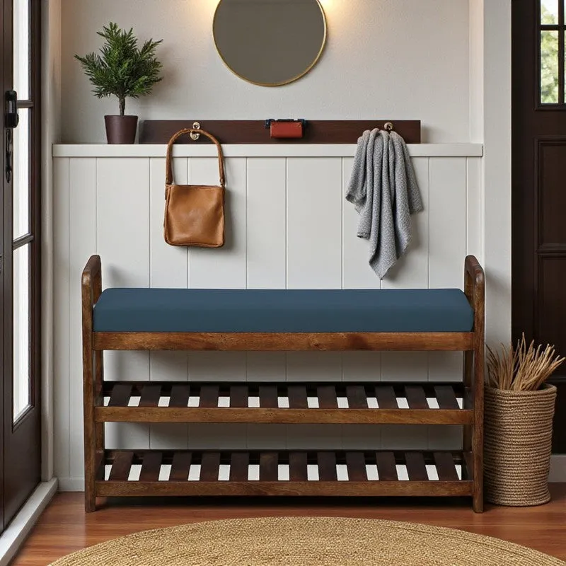 Sole Nest Mango Wood Shoe Rack - Blue media 3