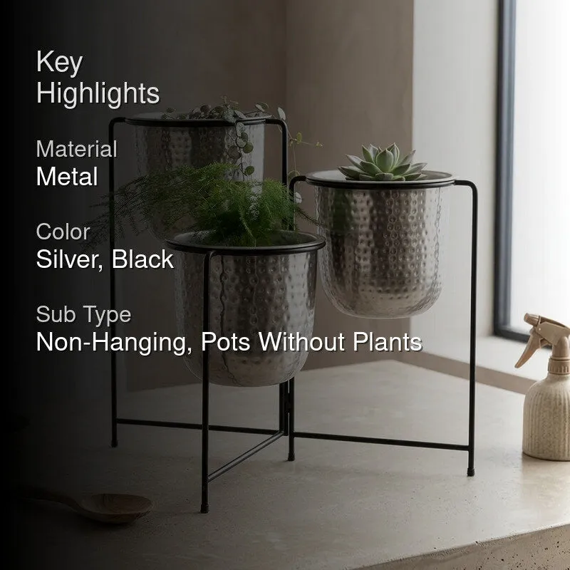 Brazen Silver Nested Planters media 2