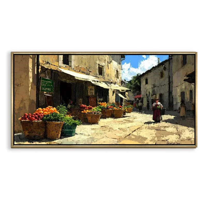 Earthen Canvas Wall Painting With Frame media 3
