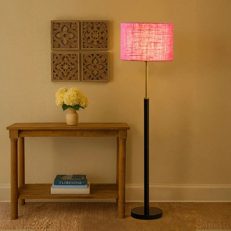 Horizon Curve Wooden Floor Lamp - Pink media 1