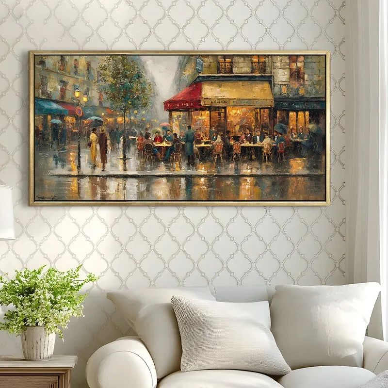 Painted Rain Canvas Wall Painting With Frame media 4