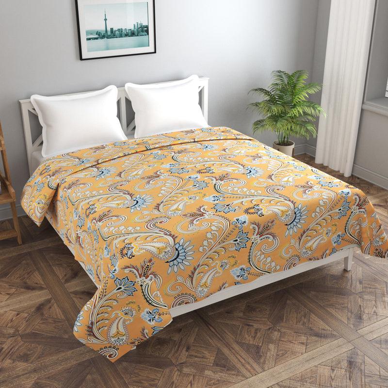 Rajput Weaves Ethnic Cotton Duvet Cover (Yellow) - 210 TC - Single