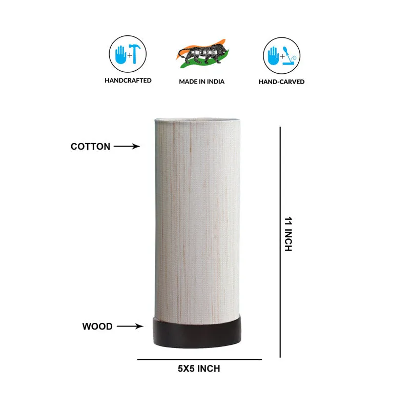 Miza Tower Wooden Table Lamp - White,Black media 6