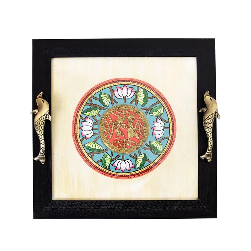 Chitrita Wood & Metal Serving Tray media 5