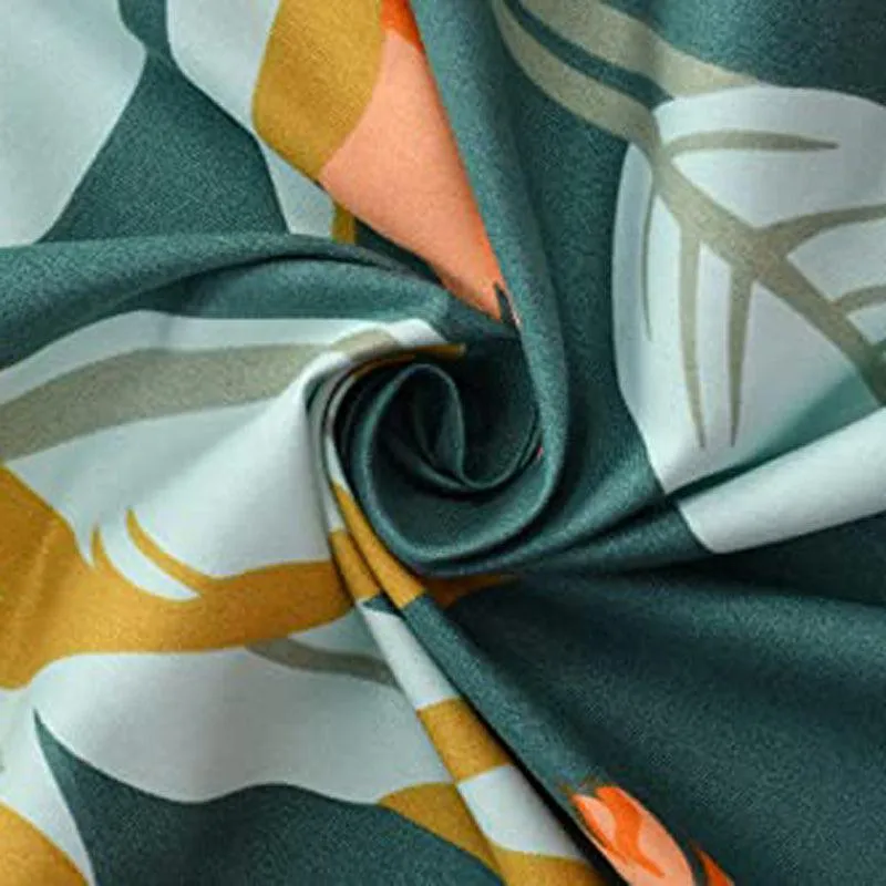 Whispering Fields Cotton Duvet Cover (Green & White) - 210 TC media 6