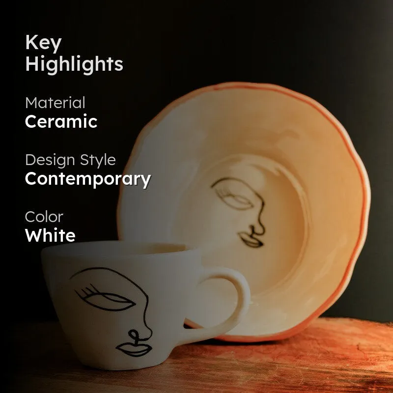 FaceLine Ceramic Tea Cup - Two Piece Set media 2