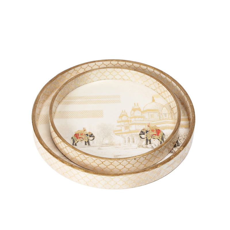 Haathi Parades Round Serving Tray - Set Of Two media 7