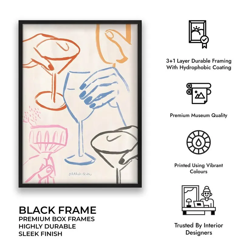 Wine Splash Archival Canvas Wall Art - Black media 9
